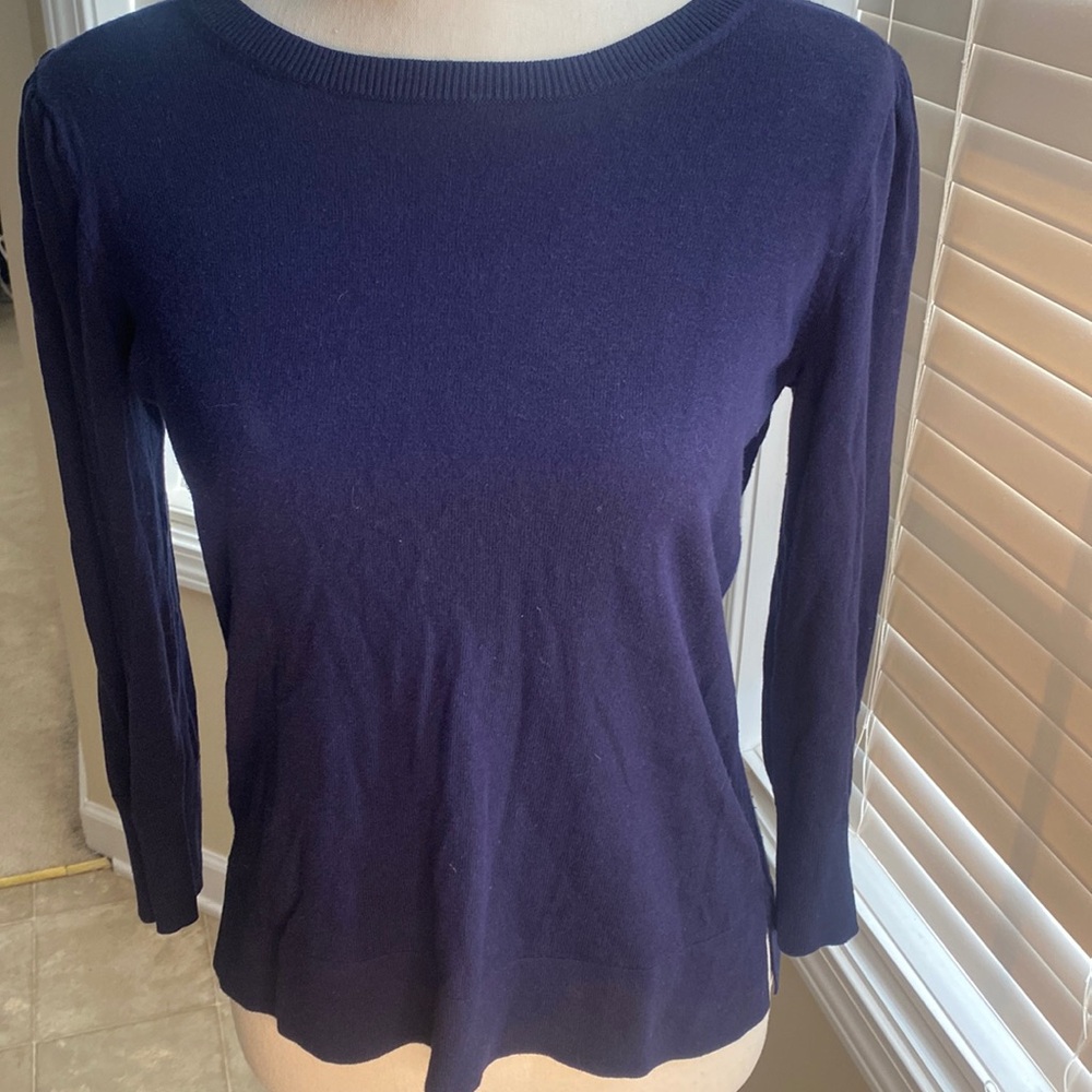Loft Small three quarter length Black lightweight sweater Top